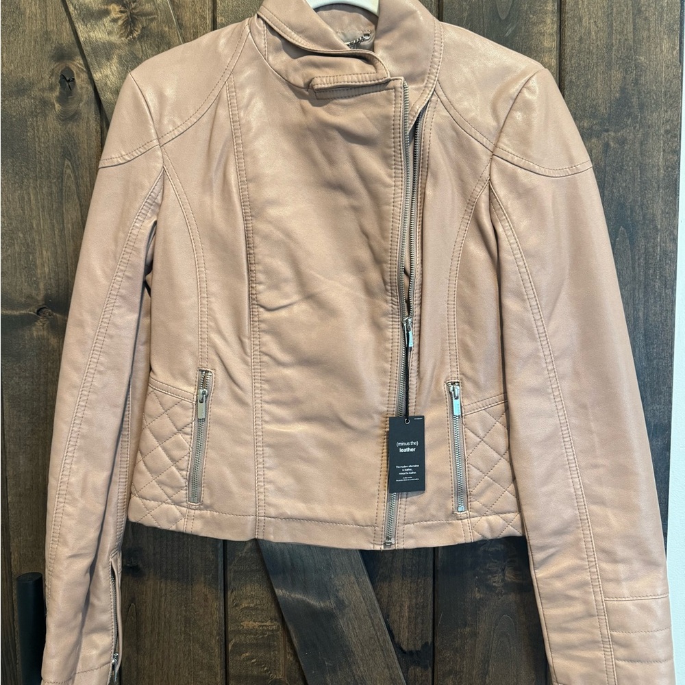 Women's Express Blush Leather Jacket NWT